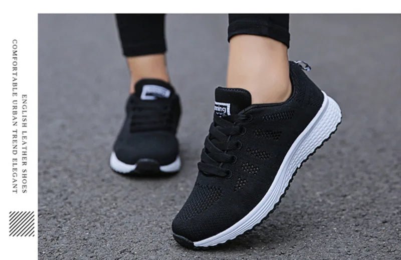 Women Casual Shoes Fashion Breathable Walking Mesh Flat Shoes Sneakers Women 2021 Gym Vulcanized Shoes White Female Footwear - MAGUSTA BEAUTY
