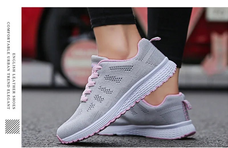 Women Casual Shoes Fashion Breathable Walking Mesh Flat Shoes Sneakers Women 2021 Gym Vulcanized Shoes White Female Footwear - MAGUSTA BEAUTY