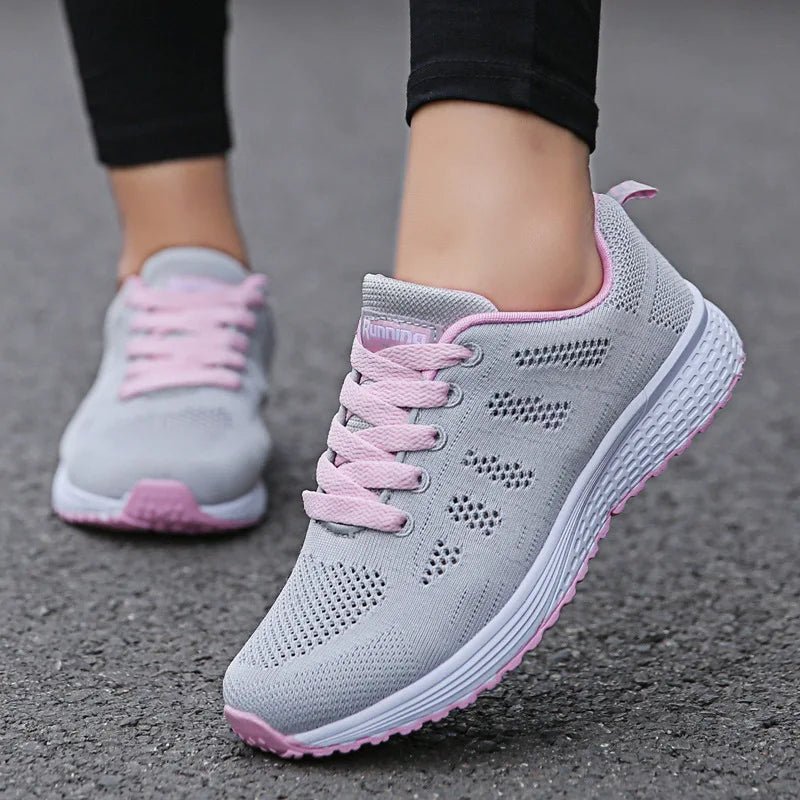 Women Casual Shoes Fashion Breathable Walking Mesh Flat Shoes Sneakers Women 2021 Gym Vulcanized Shoes White Female Footwear - MAGUSTA BEAUTY