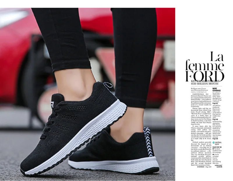 Women Casual Shoes Fashion Breathable Walking Mesh Flat Shoes Sneakers Women 2021 Gym Vulcanized Shoes White Female Footwear - MAGUSTA BEAUTY