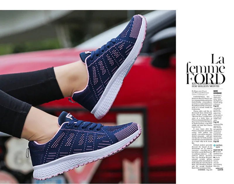 Women Casual Shoes Fashion Breathable Walking Mesh Flat Shoes Sneakers Women 2021 Gym Vulcanized Shoes White Female Footwear - MAGUSTA BEAUTY