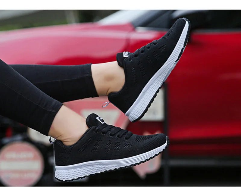 Women Casual Shoes Fashion Breathable Walking Mesh Flat Shoes Sneakers Women 2021 Gym Vulcanized Shoes White Female Footwear - MAGUSTA BEAUTY