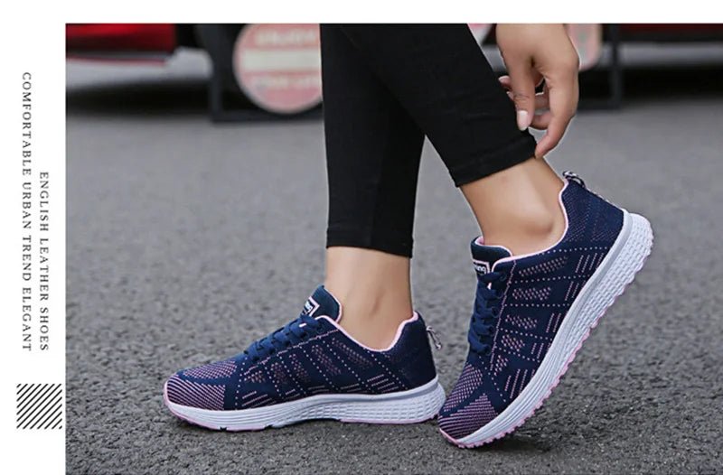 Women Casual Shoes Fashion Breathable Walking Mesh Flat Shoes Sneakers Women 2021 Gym Vulcanized Shoes White Female Footwear - MAGUSTA BEAUTY