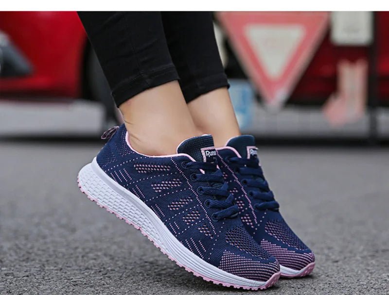 Women Casual Shoes Fashion Breathable Walking Mesh Flat Shoes Sneakers Women 2021 Gym Vulcanized Shoes White Female Footwear - MAGUSTA BEAUTY