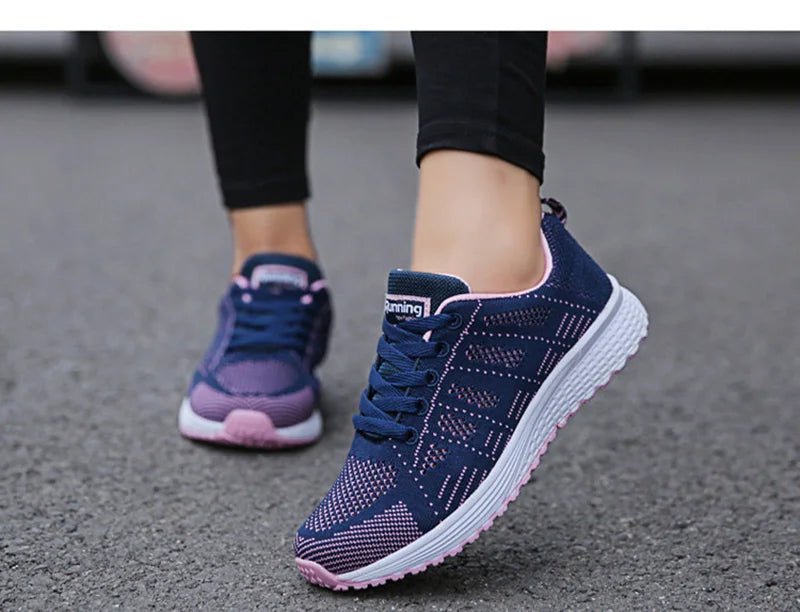 Women Casual Shoes Fashion Breathable Walking Mesh Flat Shoes Sneakers Women 2021 Gym Vulcanized Shoes White Female Footwear - MAGUSTA BEAUTY