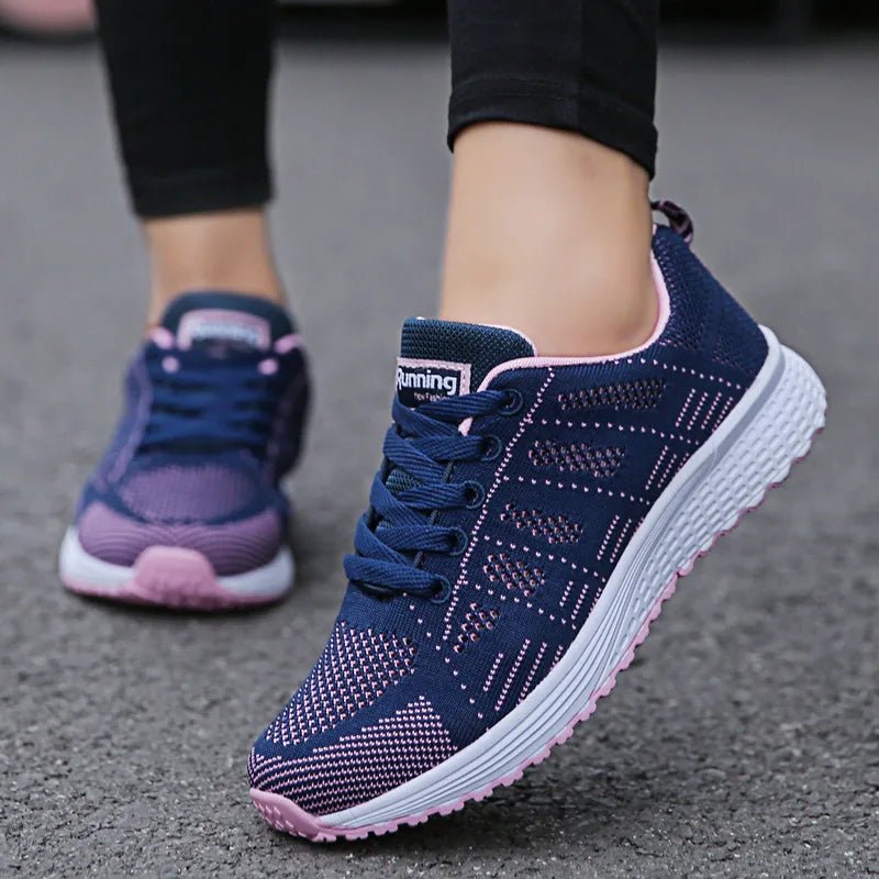 Women Casual Shoes Fashion Breathable Walking Mesh Flat Shoes Sneakers Women 2021 Gym Vulcanized Shoes White Female Footwear - MAGUSTA BEAUTY