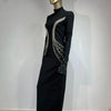 Women Celebrity Sexy Beading Crystal Diamonds Black White Maxi Long Bodycon Bandage Dress 2024 Elegant Evening Club Party Dress - MAGUSTA BEAUTY