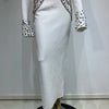 Women Celebrity Sexy Beading Crystal Diamonds Black White Maxi Long Bodycon Bandage Dress 2024 Elegant Evening Club Party Dress - MAGUSTA BEAUTY