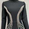 Women Celebrity Sexy Beading Crystal Diamonds Black White Maxi Long Bodycon Bandage Dress 2024 Elegant Evening Club Party Dress - MAGUSTA BEAUTY