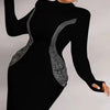 Women Celebrity Sexy Beading Crystal Diamonds Black White Maxi Long Bodycon Bandage Dress 2024 Elegant Evening Club Party Dress - MAGUSTA BEAUTY