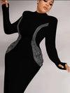 Women Celebrity Sexy Beading Crystal Diamonds Black White Maxi Long Bodycon Bandage Dress 2024 Elegant Evening Club Party Dress - MAGUSTA BEAUTY