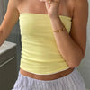 Women Cropped Tube Tops Strapless Off Shoulder Backless Short Tank Summer Party Club Striped/Solid Mini Vest 2024 New - MAGUSTA BEAUTY