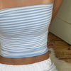 Women Cropped Tube Tops Strapless Off Shoulder Backless Short Tank Summer Party Club Striped/Solid Mini Vest 2024 New - MAGUSTA BEAUTY