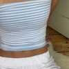 Women Cropped Tube Tops Strapless Off Shoulder Backless Short Tank Summer Party Club Striped/Solid Mini Vest 2024 New - MAGUSTA BEAUTY