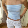 Women Cropped Tube Tops Strapless Off Shoulder Backless Short Tank Summer Party Club Striped/Solid Mini Vest 2024 New - MAGUSTA BEAUTY