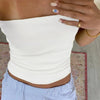 Women Cropped Tube Tops Strapless Off Shoulder Backless Short Tank Summer Party Club Striped/Solid Mini Vest 2024 New - MAGUSTA BEAUTY