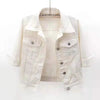 Women Denim Jacket Spring Autumn Short Coat Pink Jean Jackets Casual Tops Purple Yellow Purple Blue Loose Tops Lady Outerwear - MAGUSTA BEAUTY