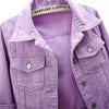 Women Denim Jacket Spring Autumn Short Coat Pink Jean Jackets Casual Tops Purple Yellow Purple Blue Loose Tops Lady Outerwear - MAGUSTA BEAUTY