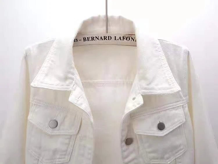 Women Denim Jacket Spring Autumn Short Coat Pink Jean Jackets Casual Tops Purple Yellow Purple Blue Loose Tops Lady Outerwear - MAGUSTA BEAUTY