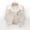 Women Denim Jacket Spring Autumn Short Coat Pink Jean Jackets Casual Tops Purple Yellow Purple Blue Loose Tops Lady Outerwear - MAGUSTA BEAUTY
