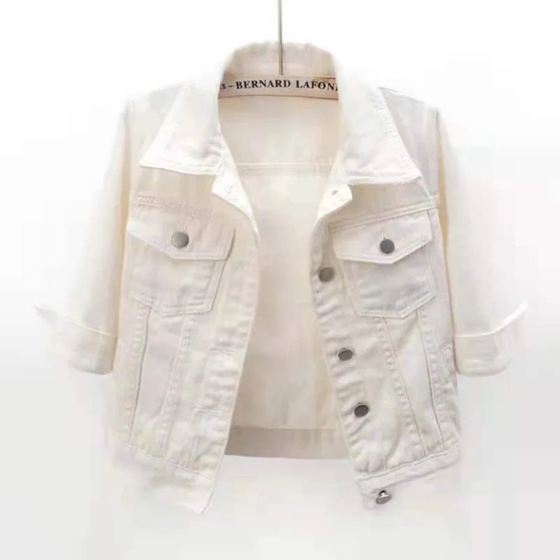Women Denim Jacket Spring Autumn Short Coat Pink Jean Jackets Casual Tops Purple Yellow Purple Blue Loose Tops Lady Outerwear - MAGUSTA BEAUTY