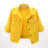 Women Denim Jacket Spring Autumn Short Coat Pink Jean Jackets Casual Tops Purple Yellow Purple Blue Loose Tops Lady Outerwear - MAGUSTA BEAUTY