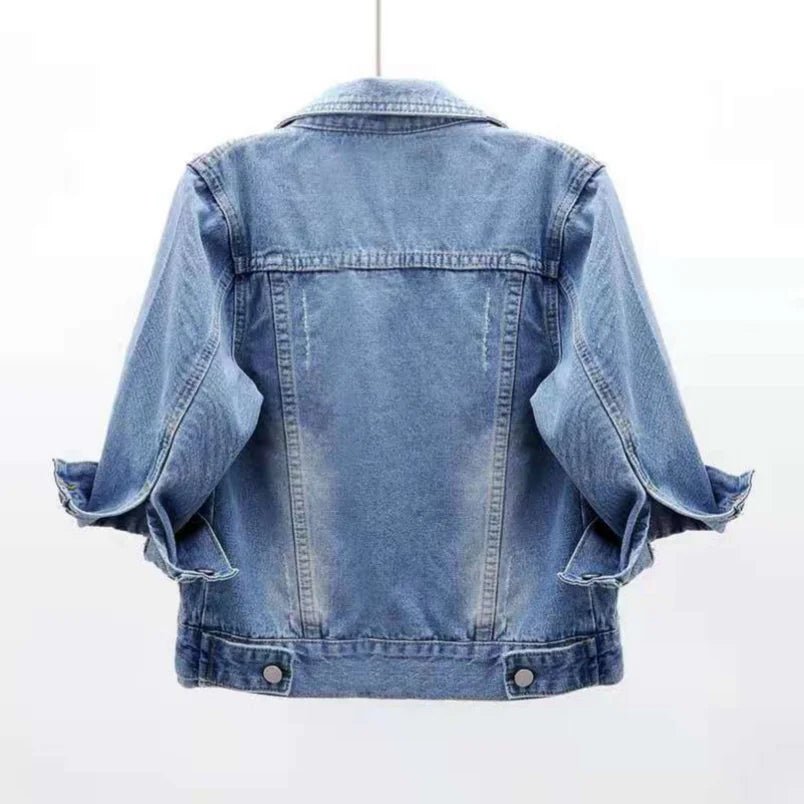 Women Denim Jacket Spring Autumn Short Coat Pink Jean Jackets Casual Tops Purple Yellow Purple Blue Loose Tops Lady Outerwear - MAGUSTA BEAUTY