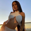 Women Fashion Sexy Mini Tops Women Summer Y2K Crop Top Strapless Cross Neck Backless Casual Srteetwear Off Shoulder Vest - MAGUSTA BEAUTY