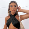 Women Fashion Sexy Mini Tops Women Summer Y2K Crop Top Strapless Cross Neck Backless Casual Srteetwear Off Shoulder Vest - MAGUSTA BEAUTY