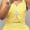 Women Fashion White Black Casual Sleeveless Tank Top Two Piece Sets Outfit Summer Sexy Backless Folds Vest +pockets Shorts Set - MAGUSTA BEAUTY