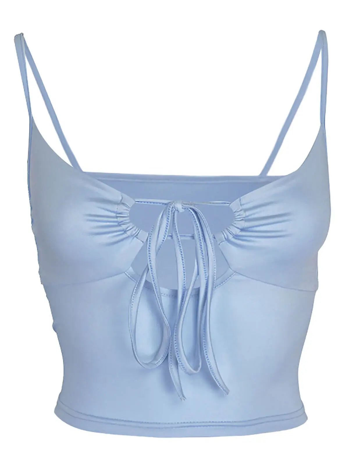 Women Lace - up Camisole Hollow Out Crop Top Summer New Thin Sexy Backless Spaghetti Strap Vest V - Neck Tanks Top Y2k Sleeveless - MAGUSTA BEAUTY