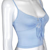 Women Lace - up Camisole Hollow Out Crop Top Summer New Thin Sexy Backless Spaghetti Strap Vest V - Neck Tanks Top Y2k Sleeveless - MAGUSTA BEAUTY