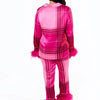 Women New Year Pajamas Set Christmas Party Loungewear Long Sleeve Feather Shirt Pants Sleepwear Santa Claus Night Wears Pyjamas - MAGUSTA BEAUTY