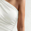 Women One Shoulder Pleated Tank Top Summer Solid Sleeveless Ruched T-shirt Streetwear Off the Shoulder Top - MAGUSTA BEAUTY