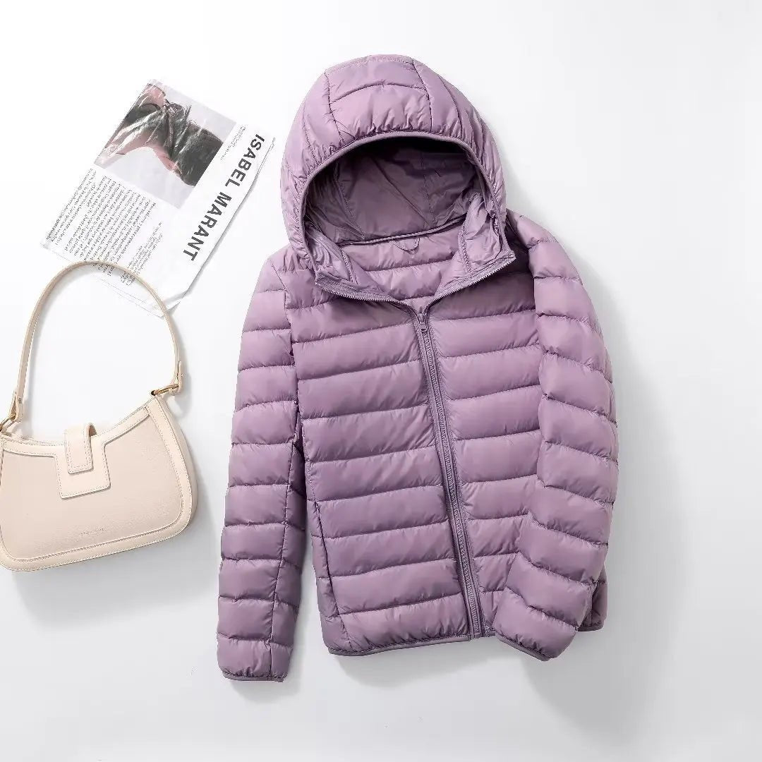 Women Puffer Jacket 15 Colors Plus Size 5XL 6XL 7XL 2025 New Spring Autumn Female Ultra Lightweight Packable Hooded Down Coats - MAGUSTA BEAUTY
