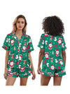 Women s Christmas Velvet Pajama Set with Reindeer Print Long Sleeve Top and Elastic Waist Pants Sleepwear for Winter Festivities - MAGUSTA BEAUTY