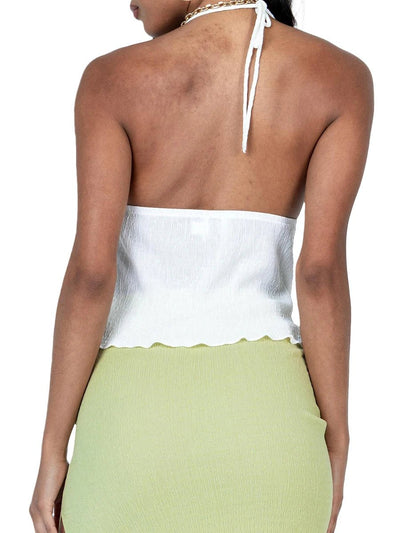 Women Sexy Halterneck Crop Tops Chic Summer Solid Color Bandage Open Front Backless Sleeveless Tank Tops for Club Streetwear Y2K - MAGUSTA BEAUTY