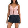 Women Sexy Halterneck Crop Tops Chic Summer Solid Color Bandage Open Front Backless Sleeveless Tank Tops for Club Streetwear Y2K - MAGUSTA BEAUTY