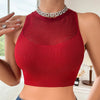 Women Sexy Tank Tops Fishnet Hollow Out Sports Off Shoulder Crop Top Female Outwear Stretch Comfortable Casual Tanks Chic Vest - MAGUSTA BEAUTY