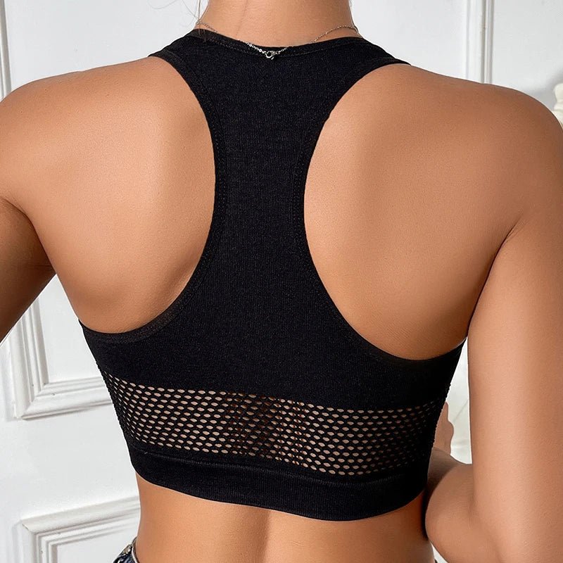 Women Sexy Tank Tops Fishnet Hollow Out Sports Off Shoulder Crop Top Female Outwear Stretch Comfortable Casual Tanks Chic Vest - MAGUSTA BEAUTY