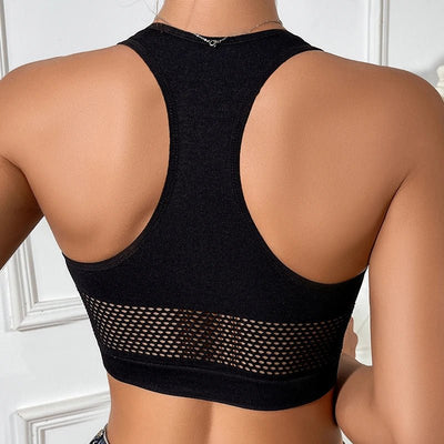 Women Sexy Tank Tops Fishnet Hollow Out Sports Off Shoulder Crop Top Female Outwear Stretch Comfortable Casual Tanks Chic Vest - MAGUSTA BEAUTY