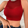 Women Sexy Tank Tops Fishnet Hollow Out Sports Off Shoulder Crop Top Female Outwear Stretch Comfortable Casual Tanks Chic Vest - MAGUSTA BEAUTY