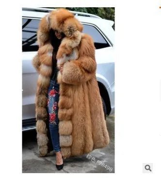 Women Solid Plush Warm Cardigan Coat Autumn Winter Faux Fur Large Coat Women's Casual Long Sleeve Hooded Faux Fur Coat - MAGUSTA BEAUTY