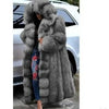 Women Solid Plush Warm Cardigan Coat Autumn Winter Faux Fur Large Coat Women's Casual Long Sleeve Hooded Faux Fur Coat - MAGUSTA BEAUTY
