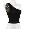 Women Sports Tank Tops Sexy Crop Tops Vest Casual Female One Shoulder Summer Outfits Tops Fitness Elastic - MAGUSTA BEAUTY