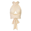 Women Strappy Cross Over Front Cut Out Halter Neck Sleeveless Backless Wrap Crop Top Bandage Vest Summer Sexy Tops Woman Clothes - MAGUSTA BEAUTY