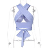 Women Strappy Cross Over Front Cut Out Halter Neck Sleeveless Backless Wrap Crop Top Bandage Vest Summer Sexy Tops Woman Clothes - MAGUSTA BEAUTY
