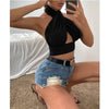 Women Summer Tank Tops Solid Cross Halter Camis Backless Crop Tops Female Camisole Cropped Top Slim Sleeveless Streetwear - MAGUSTA BEAUTY