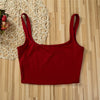 Women Tanks Vest Crop Tops Summer Sleeveless Slash Neck Tanks For Women Solid White Red Strap Sports Tank Tops Lady - MAGUSTA BEAUTY