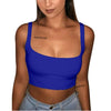 Women Tanks Vest Crop Tops Summer Sleeveless Slash Neck Tanks For Women Solid White Red Strap Sports Tank Tops Lady - MAGUSTA BEAUTY